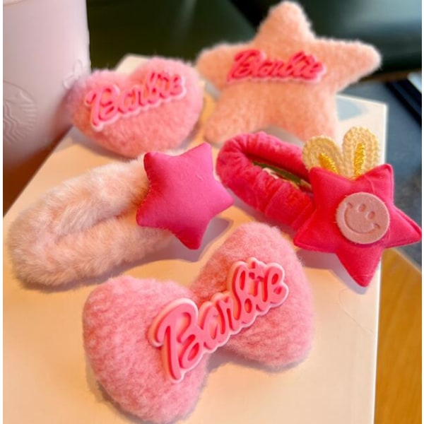 2 st fluffiga söta clips för lugg, BB-clips hårtillbehör STYLE 2