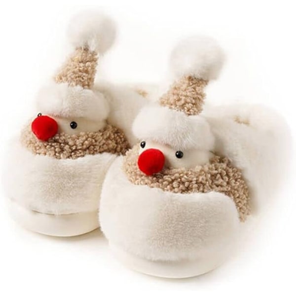 Roliga Söta Snögubbar Damtofflor Julsnögubbe Mjuk Plysch Bomulls Skor 9