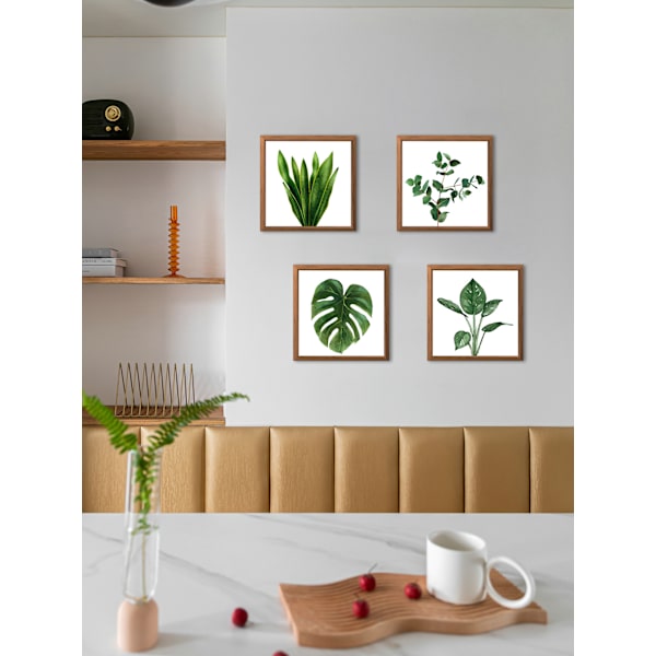4 paneler Botanisk inramad bildram Collage Set