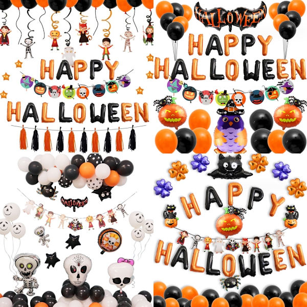 Halloween-teema ilmapallot, foliosta valmistetut piirroshahmoiset ilmapallot pelottavaan juhlaan ja Halloween-teemaiseen ilmapallokoristeluun Style6