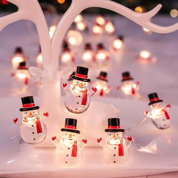 Julelysstreng 3 Meter 20 LED Snemand Fairy Lights 2M