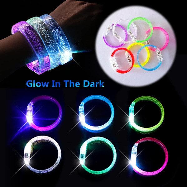 6st Glow Sticks LED-armband lyser upp leksaker Round
