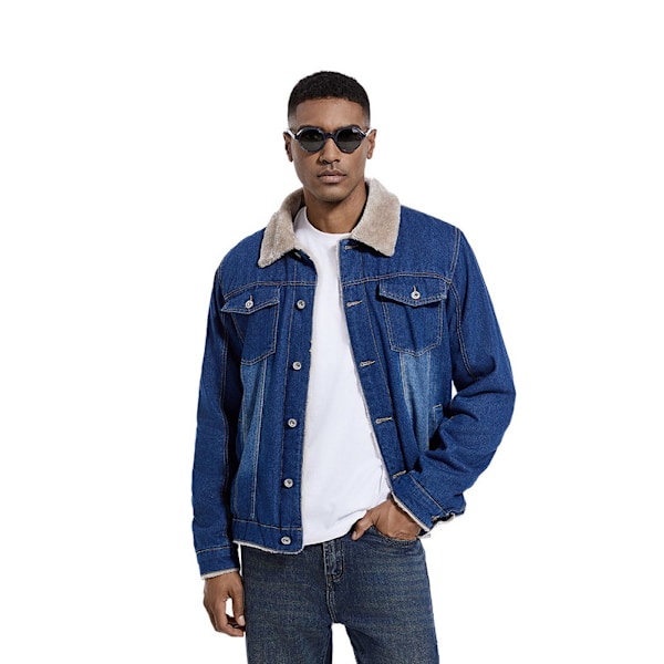 Herr Sherpafodrad Truckerjacka Dark Blue L