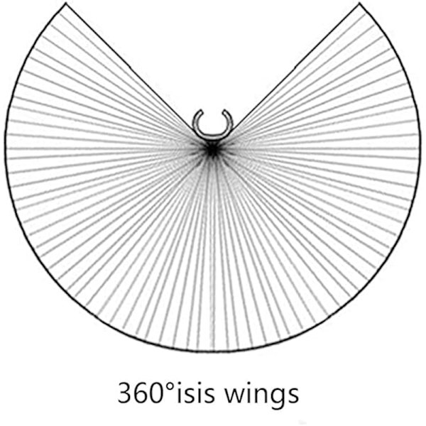 Barnens Professionella Magdans Isis-vingar 360 Grader Vinkelvingar med Pinnar Silver