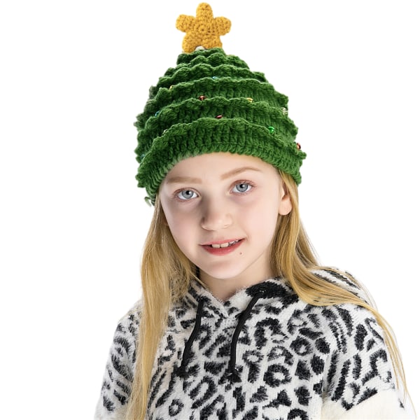 Juletræshue til Piger med Stjerne-Rhinestones 54-60CM