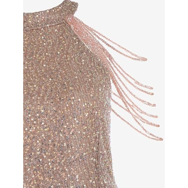 Sexy Off Shoulder Sequin Aftenkjole til Kvinder Khaki M