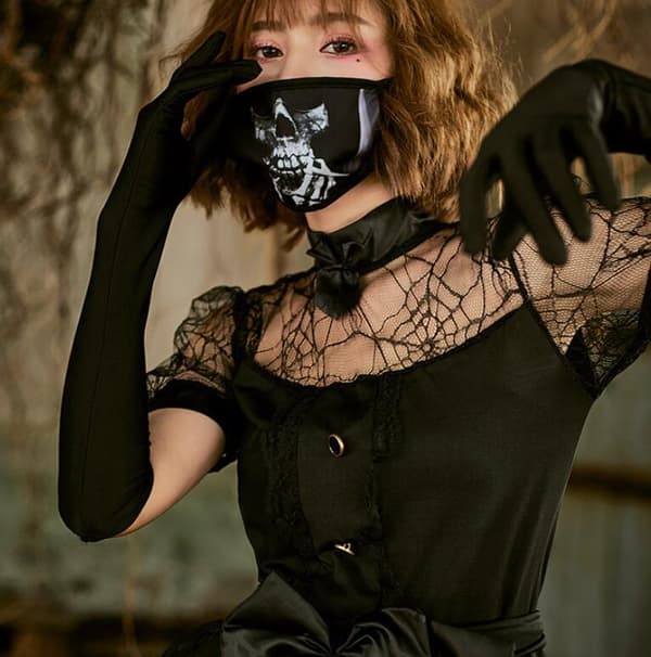 Halloween Hexe Mesh Udsnit Kostume Til Kvinder Black
