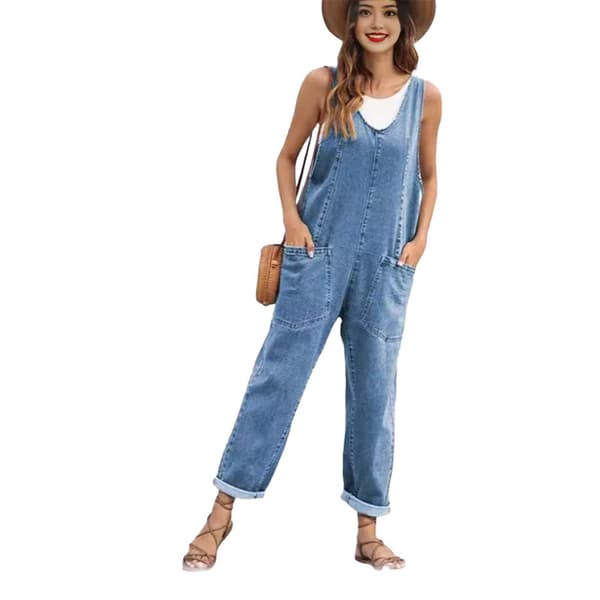 High Roller Denim Jumpsuit til Kvinder Black XS