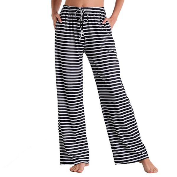 Naisten Pyjama Housut Venyvät Lounge Housut Pinstripe M