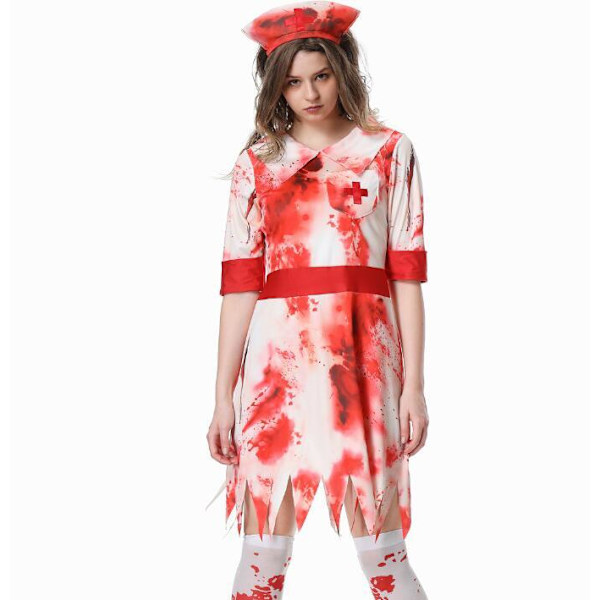 Naisten Zombien Hoitajan Asuste Pääkoristeella Halloween-Asuste M