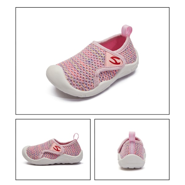 Toddler Halkfria lätta promenadsportskor Pink 24