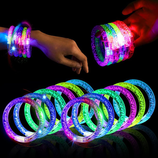 6st Glow Sticks LED-armband lyser upp leksaker Round