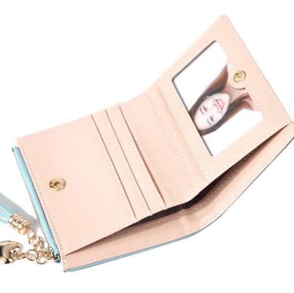 Små plånböcker för kvinnor Bifold Slim myntväska black