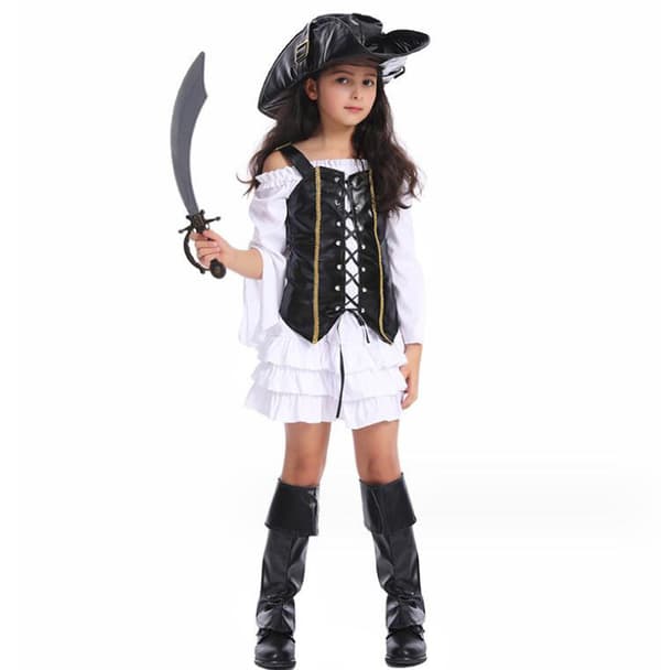 Halloween-tyttöpiraattipuvun L