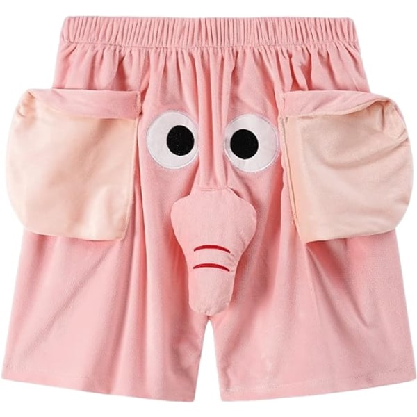 Hauskat Elefantti-Shortsit, Söpöt ja Upeat Elefantti-Pyjama-Shortsit Pink 3XL