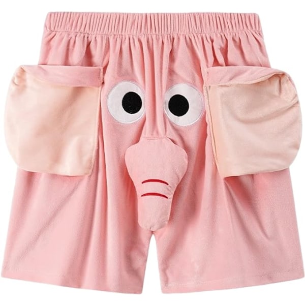Roliga elefantshorts, söta och nya elefantelefantkorta pyjamasbyxor Pink 2XL