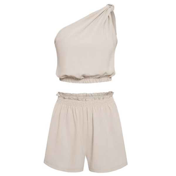 Casual shorts för kvinnor ärmlösa set apricot S