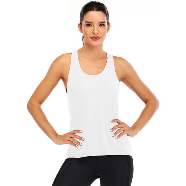 Womens Cross Backless träningströjor för kvinnor Racerback linne white XL