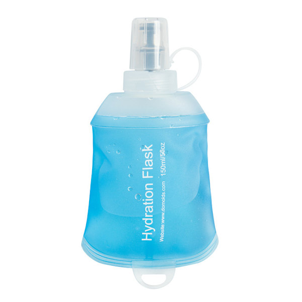 TPU-taitettava juoksuveden pullo, pehmeä vesipullo Blue 150ML