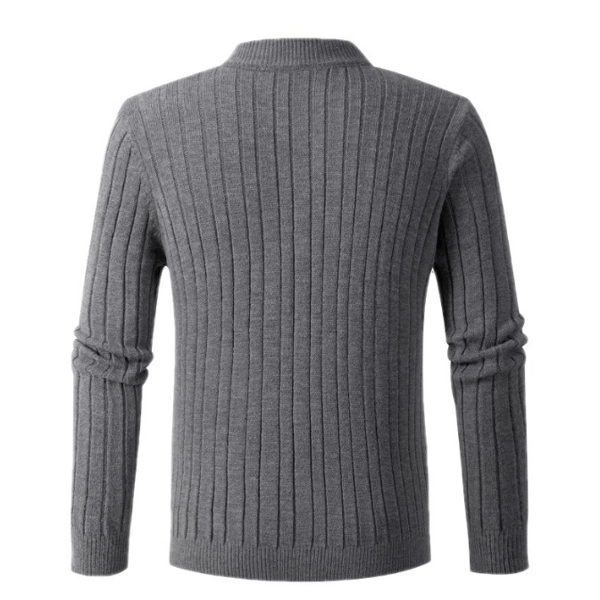 Slim Fit Pikétröja med dragkedja för män grey L