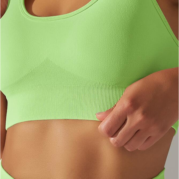 Solid Färgad Stretch Yoga Kläder Green L