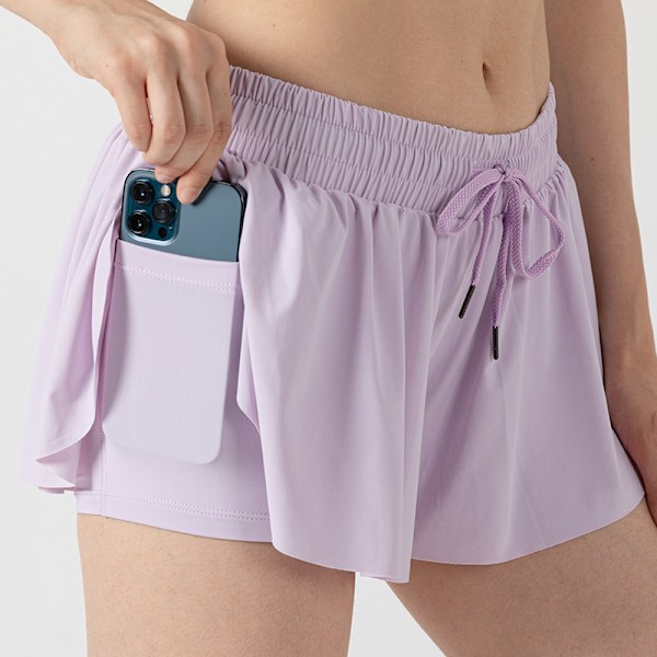 Flowy Athletic Shorts för kvinnor Gym Yoga Träning Löpning Tennis Kjol Light Green M
