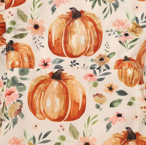 Babyflicka Halloween Pumpa Tryck Body Beige 100CM