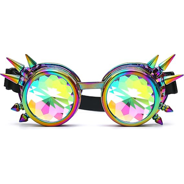 Steampunk Briller Goggles Halloween Kostyme Tilbehør Colorful
