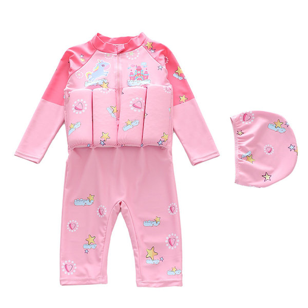 Vauvan lasten kelluntapuku kelluva yksiosainen uimapuku Pink 1 M