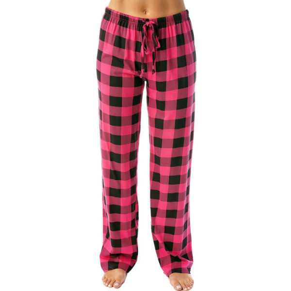 Dam Casual Long Pyjamas Lounge Byxor Sovkläder rose red S