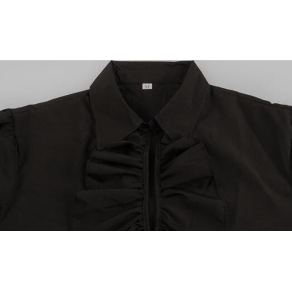 Mænds Victorian Ruffled Langærmet Skjorte Red M