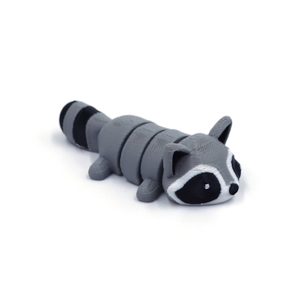 Artikulerad Fidget Tvättbjörn med Soptunna 3D-Printad Rörlig Tvättbjörn
