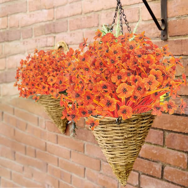 Kunstige Efterårsblomster til Udendørs, 10 Bundter Kunstige Planter 10PCS