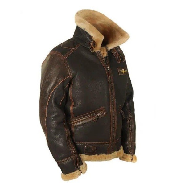 Mænds Krave Læder Bikerjakke 2XL