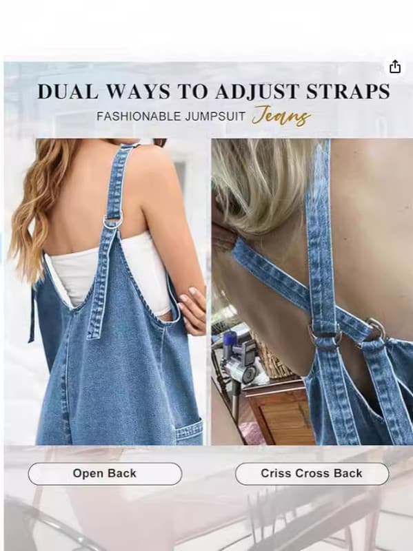 High Roller Denim Jumpsuit til Kvinder Drark Blue M