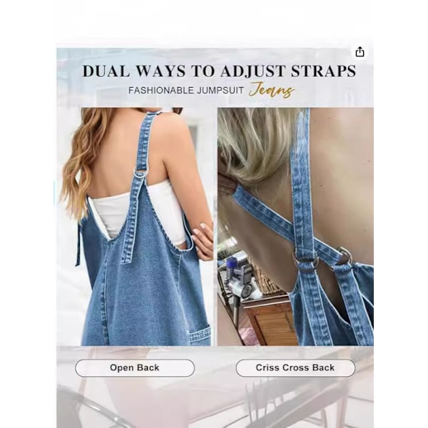 High Roller Denim Jumpsuit til Kvinder Light Blue S