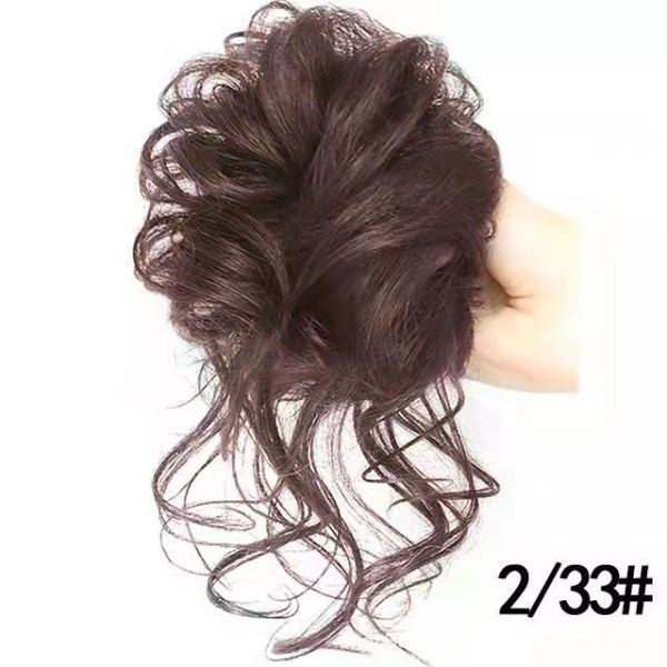 Messy Bun -hiuslisuke, Röpelöinen Updo -elastisella hiuslisukkeella dark brown