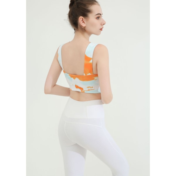 Sport med bröstkuddar multi-color printing bh evening sunset l