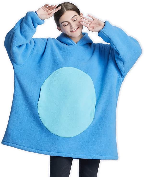 Bærbar Stitch TV-teppe Oversized Sherpa-tepper Blue