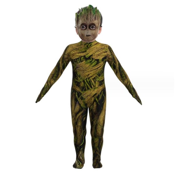 Børne Groot Jumpsuit Kostumer Halloween med Maske 140