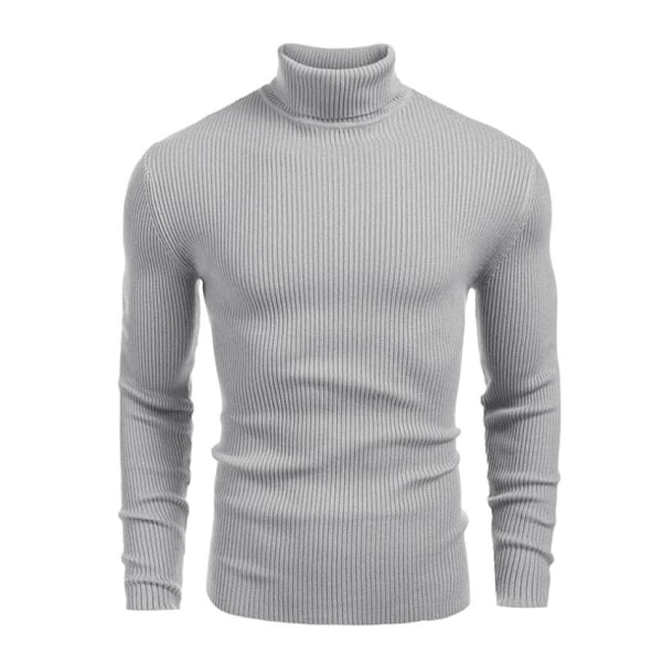 Halsduktröja för män, långärmad, pullover Gray S