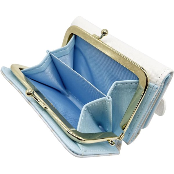 Sød Mode Tegneseriefigur Lille Pung Kort Damepung Læder Tri-fold Pung Blue