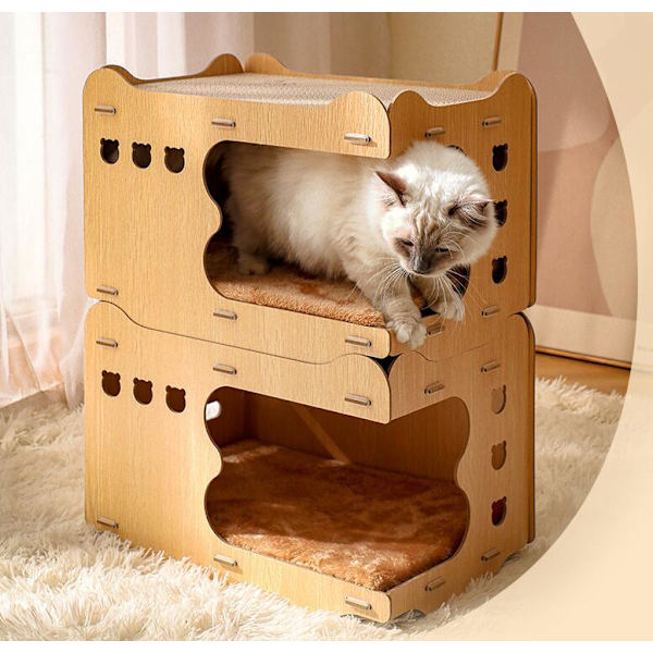 Kattsand med kattskrapbräda och plyschmattor Styles 1