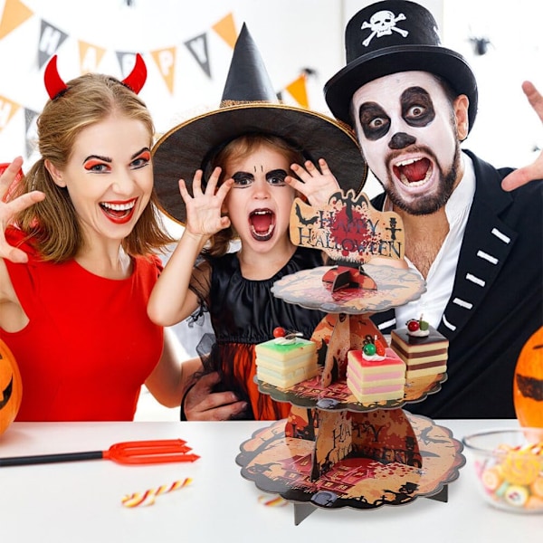 Cupcake Stativ för Halloweenfest Dekorationer 3-vånings Dessertstativ Style 2