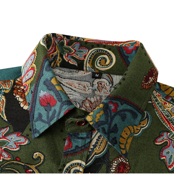 Printed långärmade skjortor Slim Fit-skjortor green M