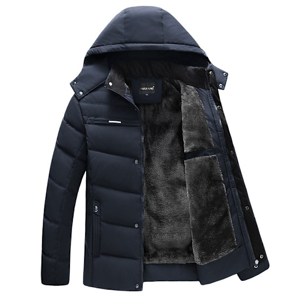 Miesten Huppari Talvitakki Lämmin Puffer Takki Navy Blue 3XL