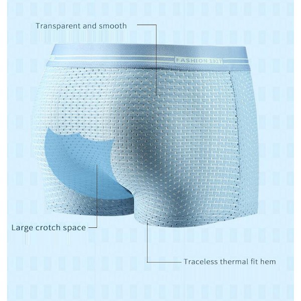 Herr Ice Silk Boxer Mesh Brief Andas Kyl Underkläder Light Grey L