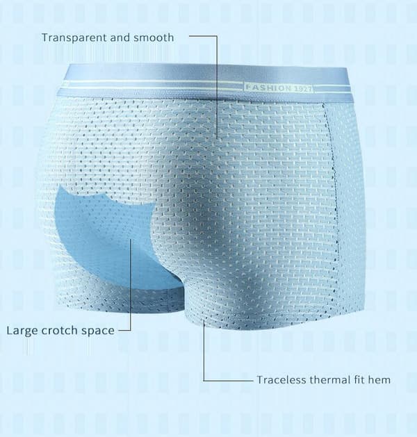 Menn Is Silke Bokser Mesh Brief Pustende Kjølig Undertøy Light Grey 2XL