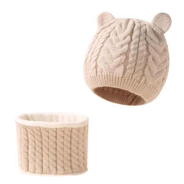 Baby vintermössa Scarf Set Khaki