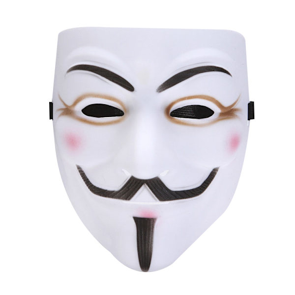 Hacker Mask V för Vendetta Mask white
